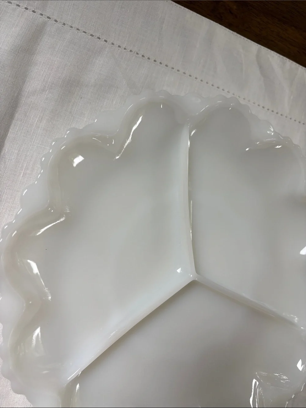 Vintage Anchor Hocking Milk Glass 3 Section Relish Tray